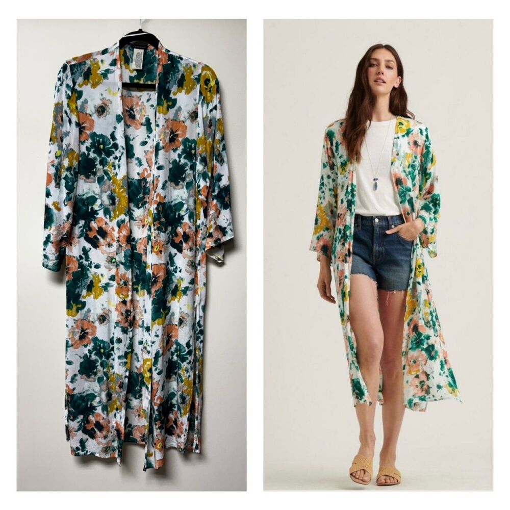 LUCKY BRAND Botanical Duster Kimono Open Front, One Size